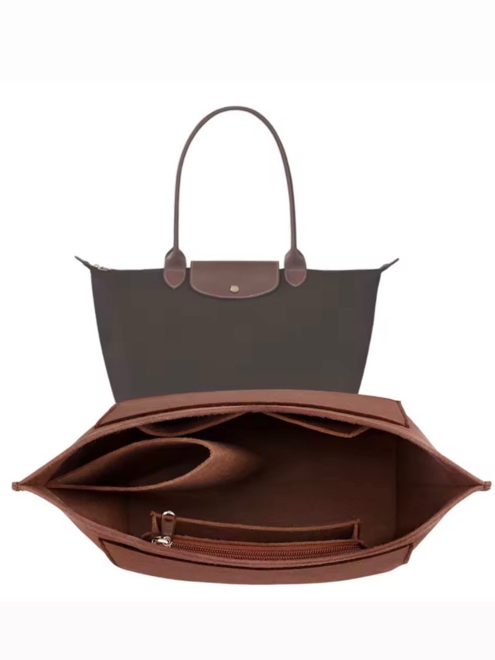 Longchamp Le Pliage Small Pouch Purse Felt Handbag Bag Insert Organizer